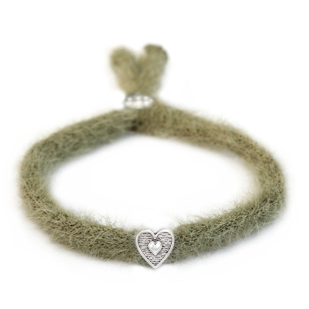 Pulsera de plata verde oliva esponjosa