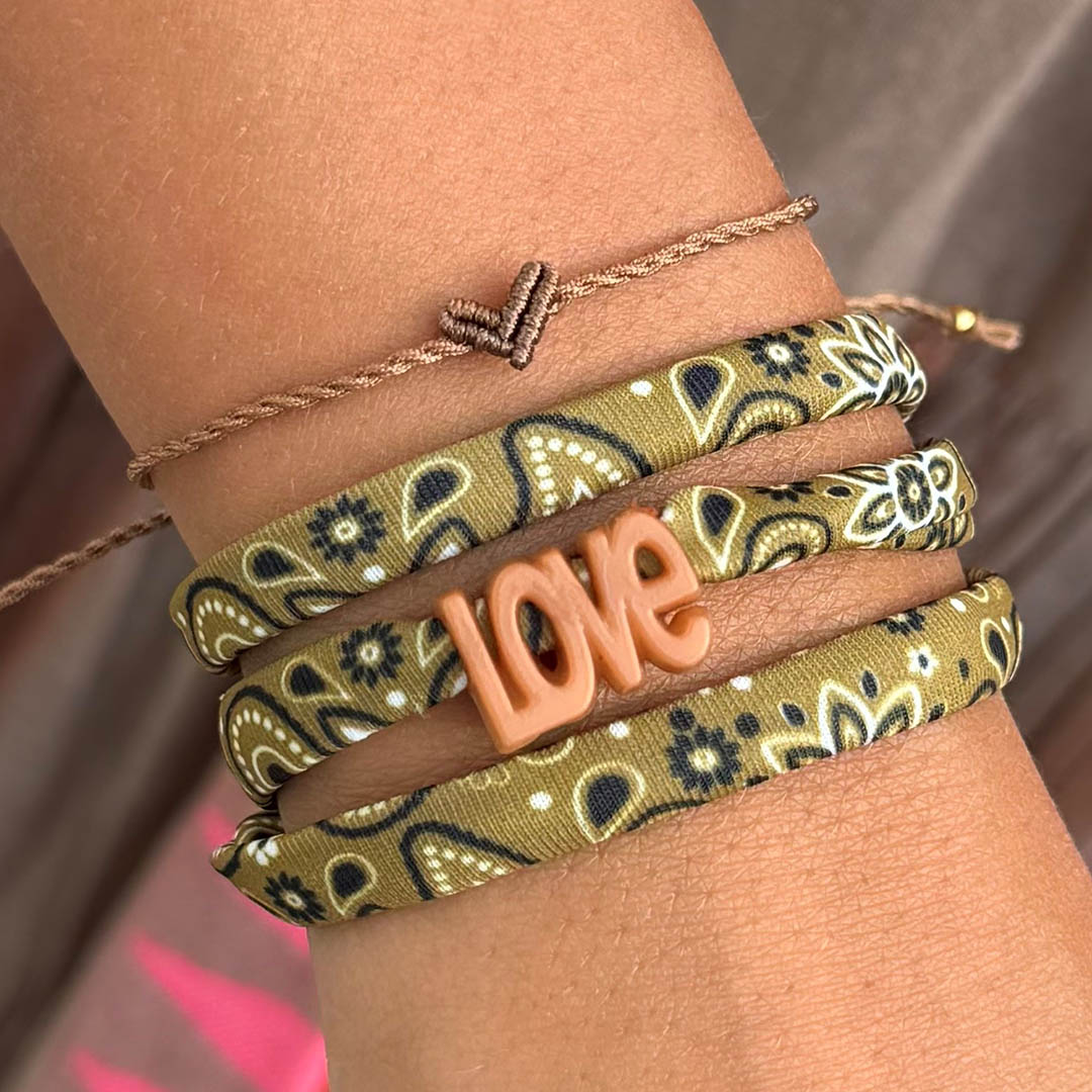Pulsera tipo bandana color oliva: ¡elige tu propio color!