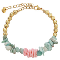Bracelet pierre corail or
