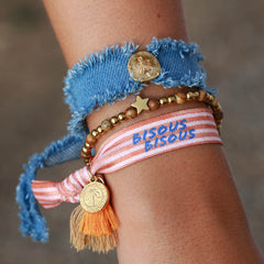 Bracelet en denim doré