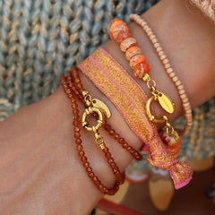 Bracelet à facettes en grenat orange