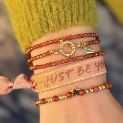 Bracelet à facettes en grenat orange
