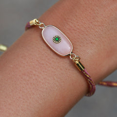 Boho stone bracelet rose