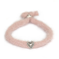 Bracelet fluffy vieux rose argent
