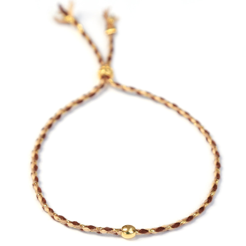 Armband goldene Kugel braun