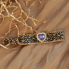 Bracelet léopard strass violet