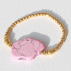 Armband marmer roze steen