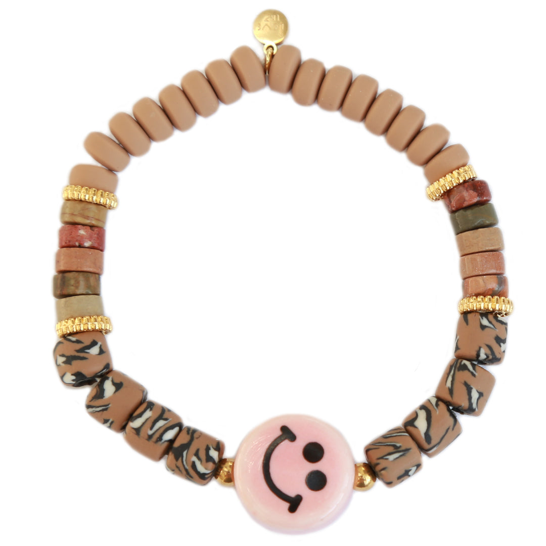 Armband Smiley braun