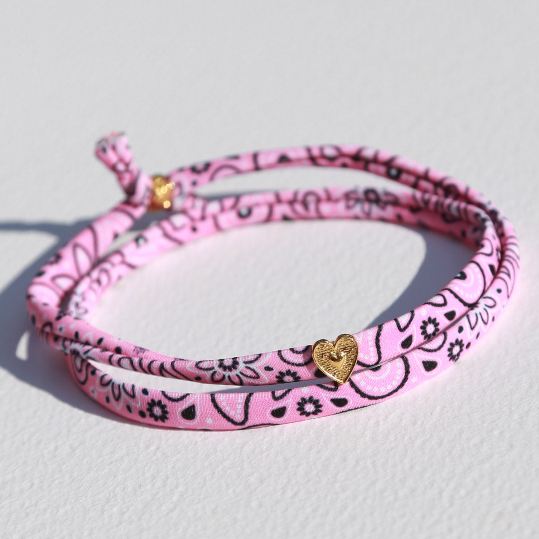 Bandana pink enkelband gouden hart