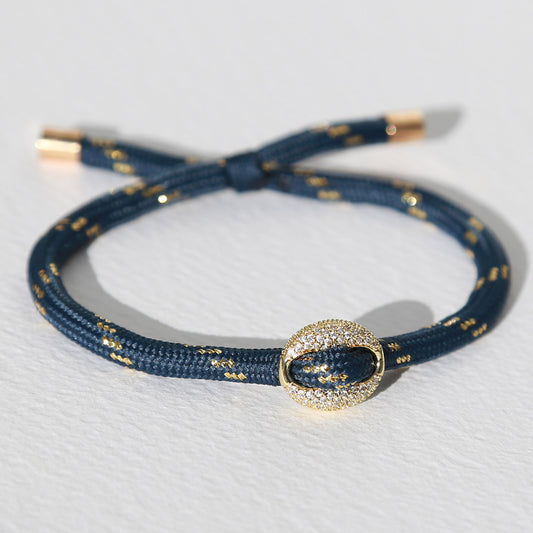 Armband bean diamant blauw