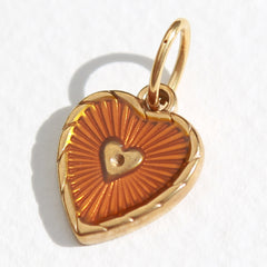 breloque cœur orange