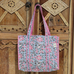 Sac bandoulière Blockprint french blue