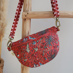 Sac bandoulière fleur rouge