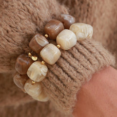 Pulsera cubo beige
