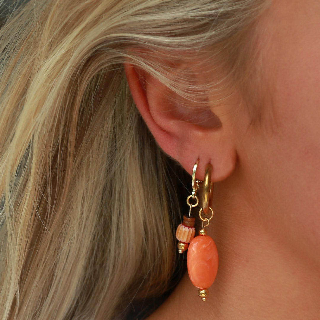 Goldohrringe pastille orange