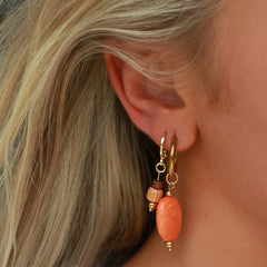 Goldohrringe pastille orange