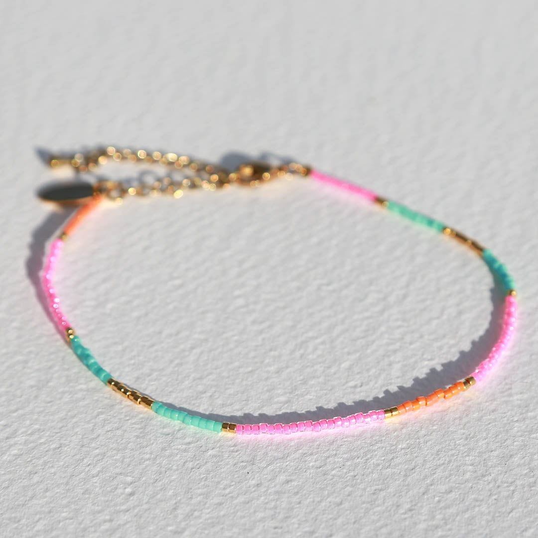 Anklet miyuki pink mint