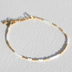 Anklet miyuki white gold