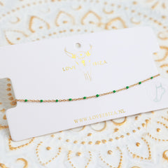Bracelet de cheville petits points vert