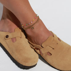 Gold anklet with initial of your choice
