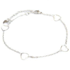 Enkelbandje silver hearts