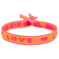 Bracelet tissé  love orange