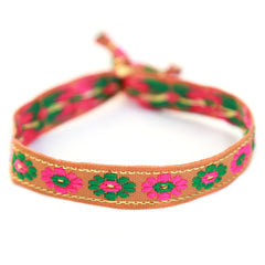 Geweven armband flower autumn