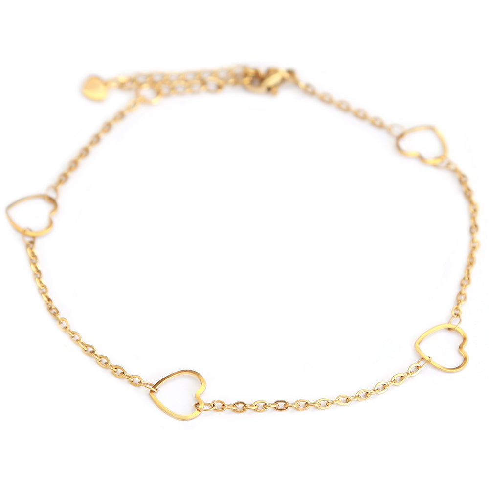 Gouden enkelbandje open hearted