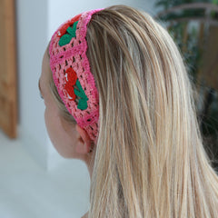 Serre-tête crochet cerise