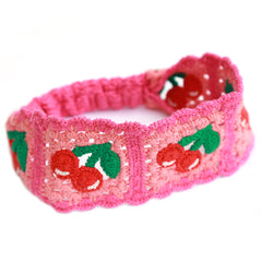 Serre-tête crochet cerise