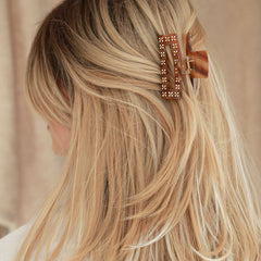 Haarklem straight strass brown