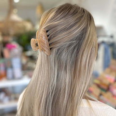 Haarklem parelmoer abrikoos