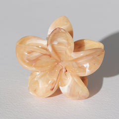Barrette fleur abricot
