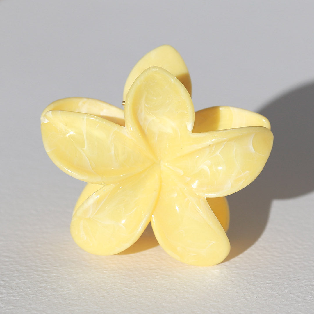 Barrette à cheveux fleur jaune