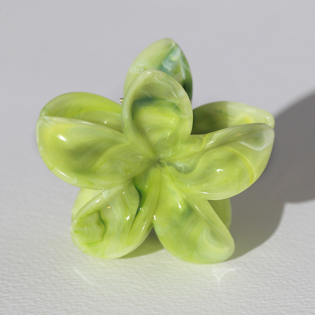 Barrette à cheveux fleur verte