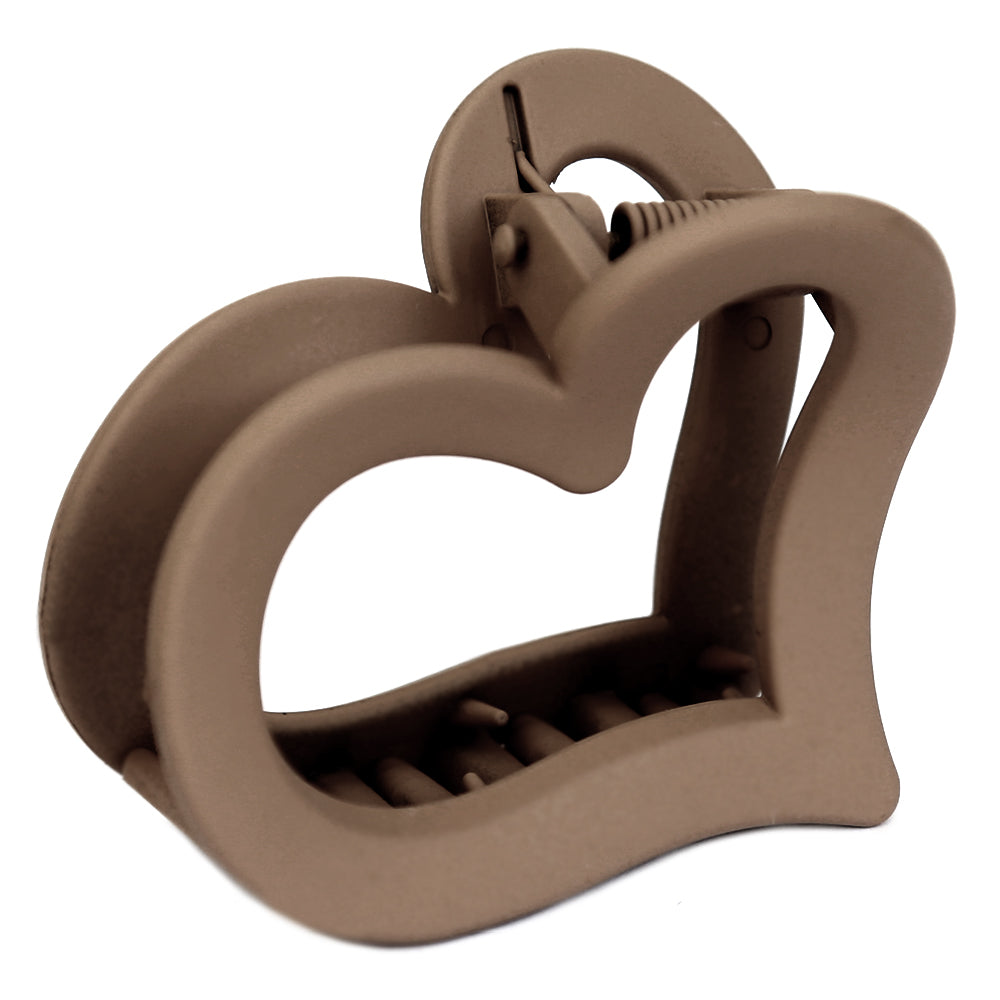 Haarspange mittleres Herz Taupe