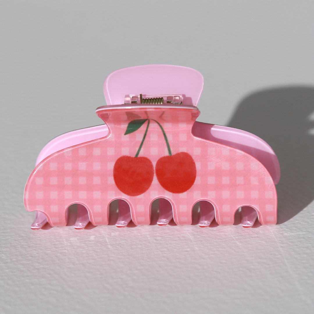 Pinza para el pelo diamante rosa cereza