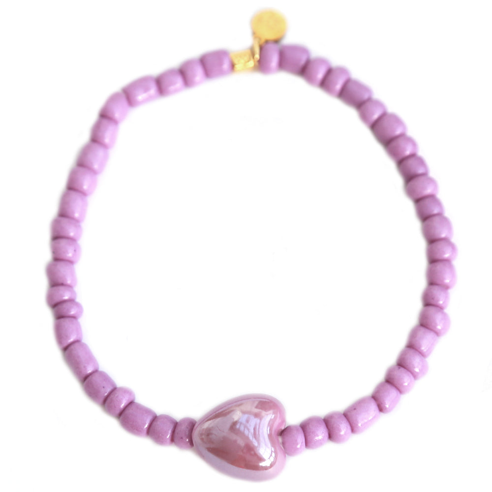 Armband stone hart lavendel