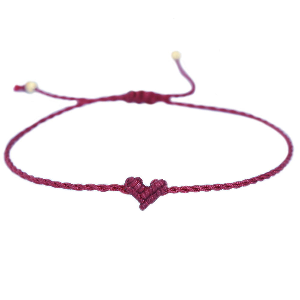 Bracelet coeur Love Ibiza bordeaux