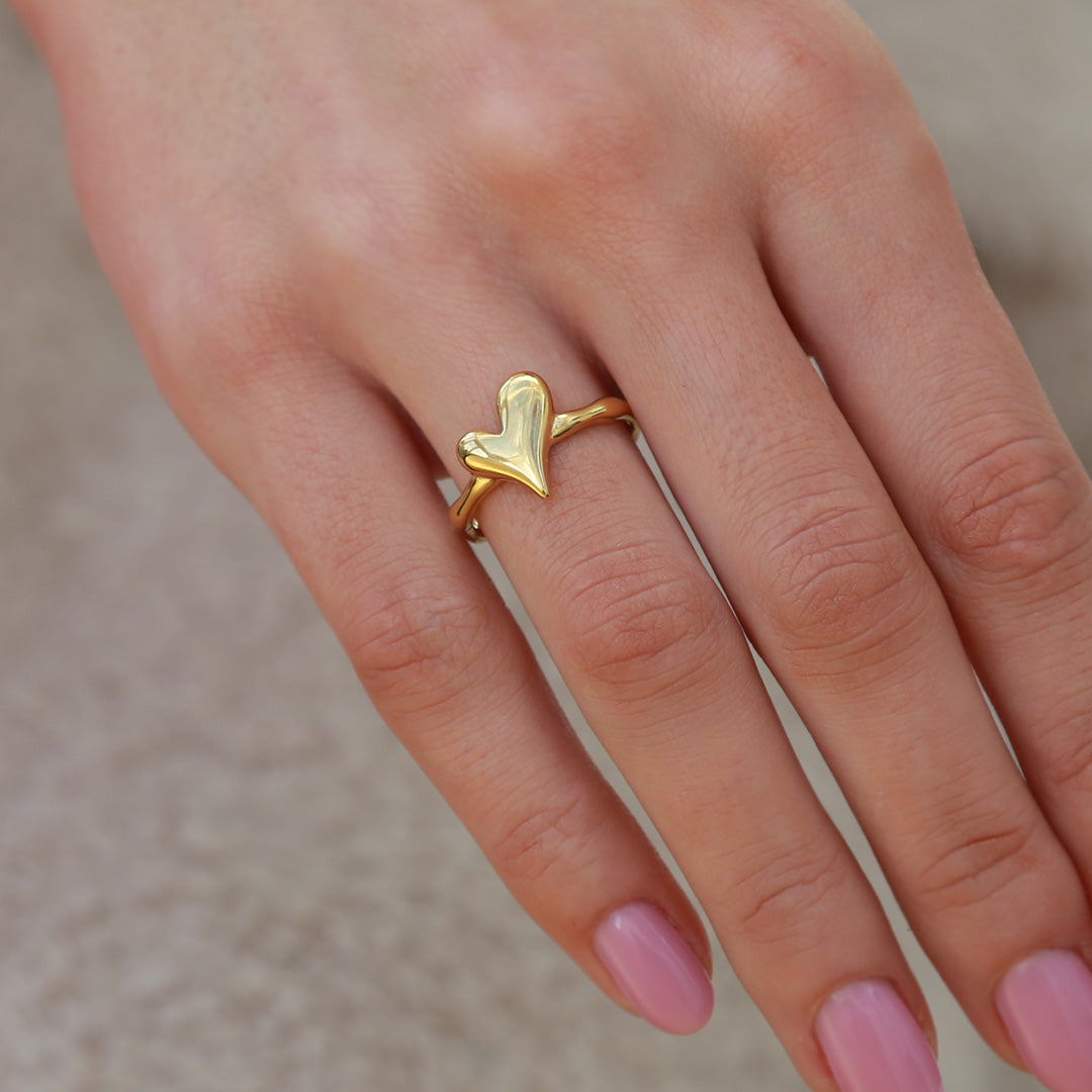 Gouden ring forever heart