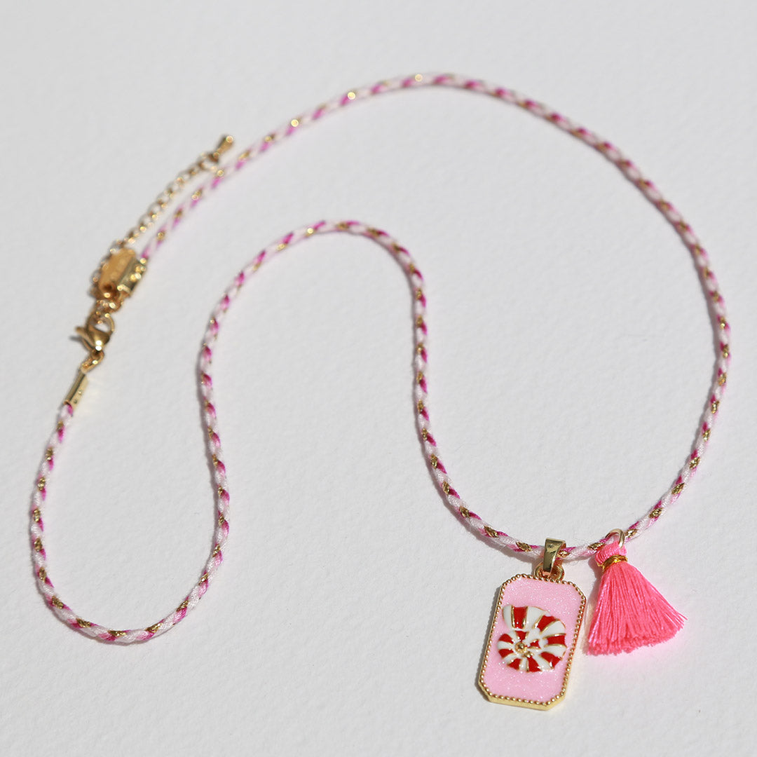 Ketting gypsy schelp roze