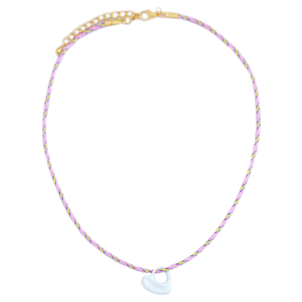 Collier surf coeur blanc