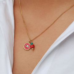 Gold chain mystic soul eye burgundy
