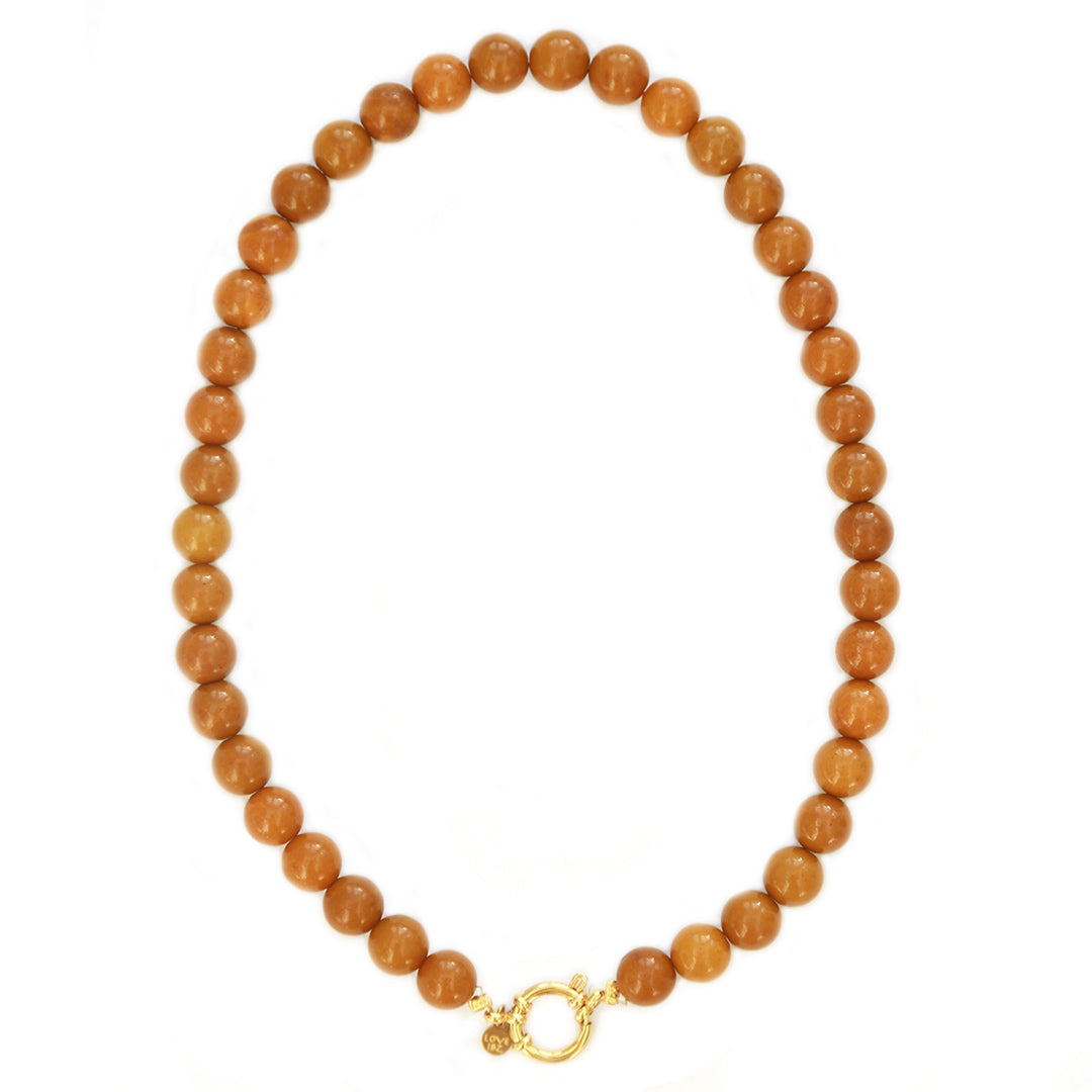 Collar piedra burbuja caramelo