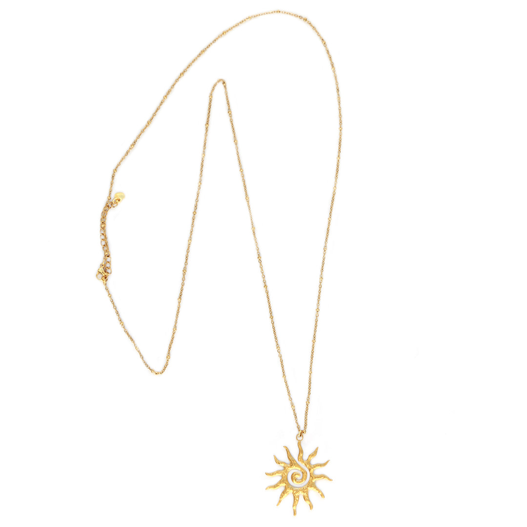Lange Gold halskette Sonne