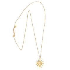 Lange Gold halskette Sonne