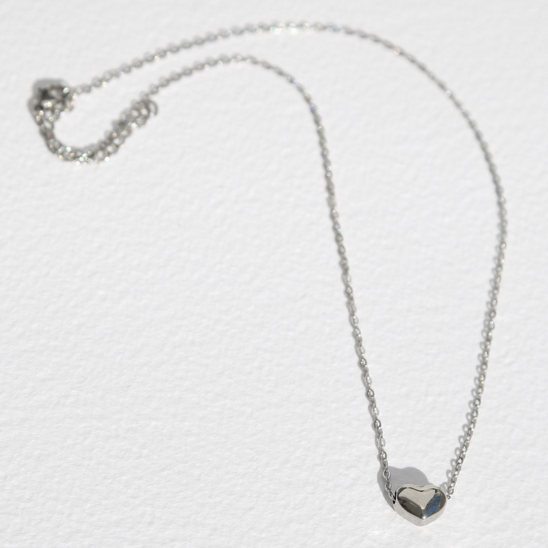 Zilveren ketting small hart