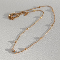Gold chain bow rhinestone