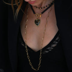 Long oval gold necklace
