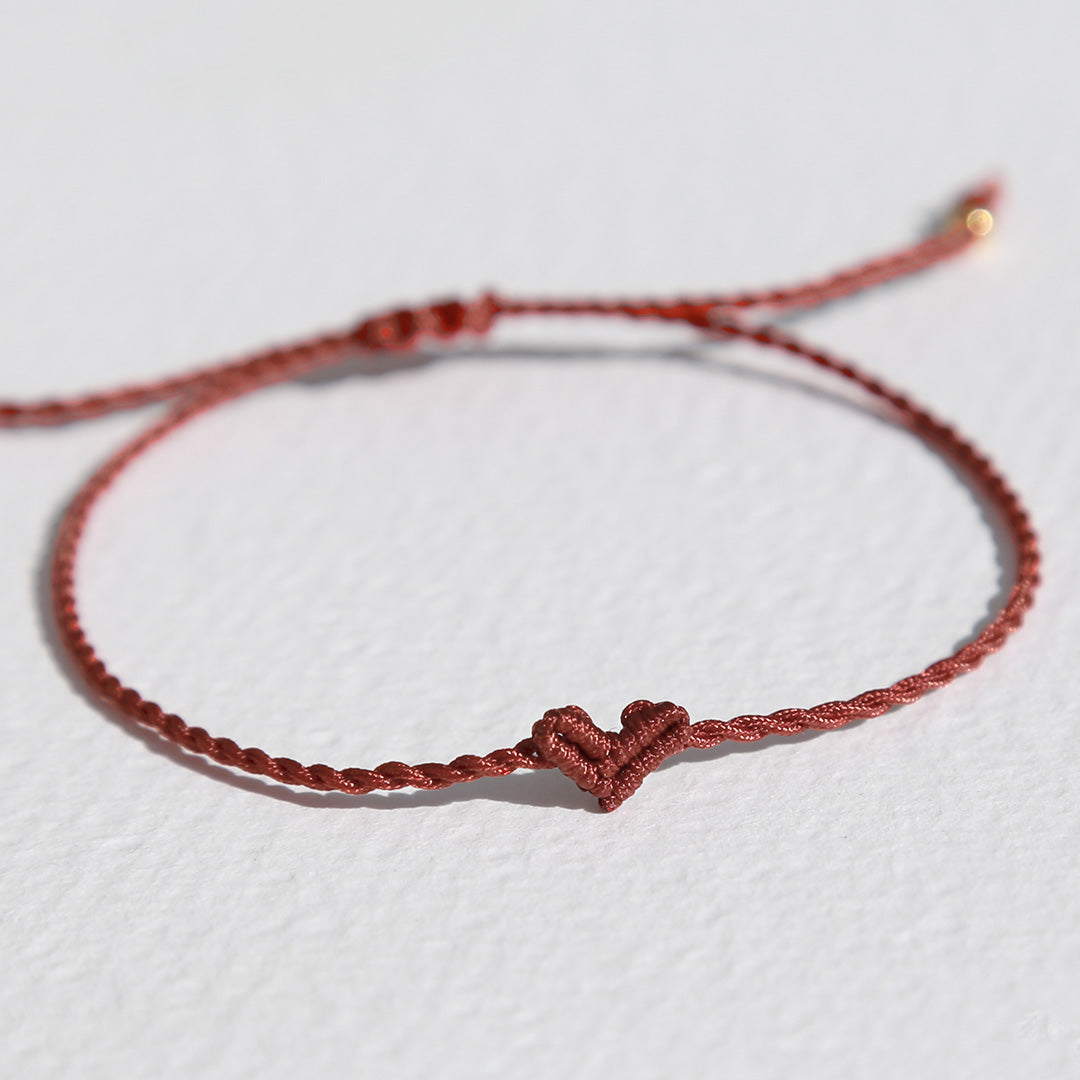 Armband klein hart hazelnoot